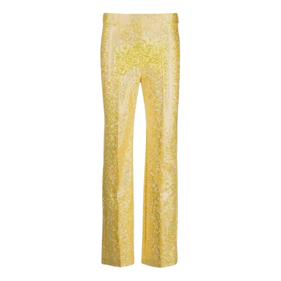 💕 Saks Potts Yellow Shimmer Lissi Trousers Size 2 - Picture 1 of 5